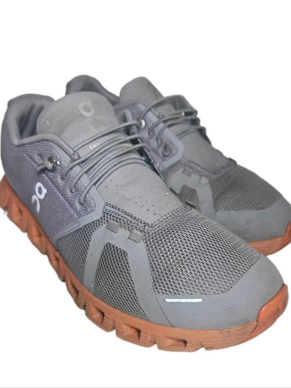 On Cloud 5 Zinc Canyon Running Shoe Orange Gray Men Size 9.5 Walk Y2K Sneaker[8D